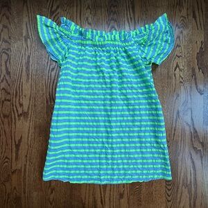 Corey Lynn Calter Anthropologie Neon Striped Off Shoulder Dress XS